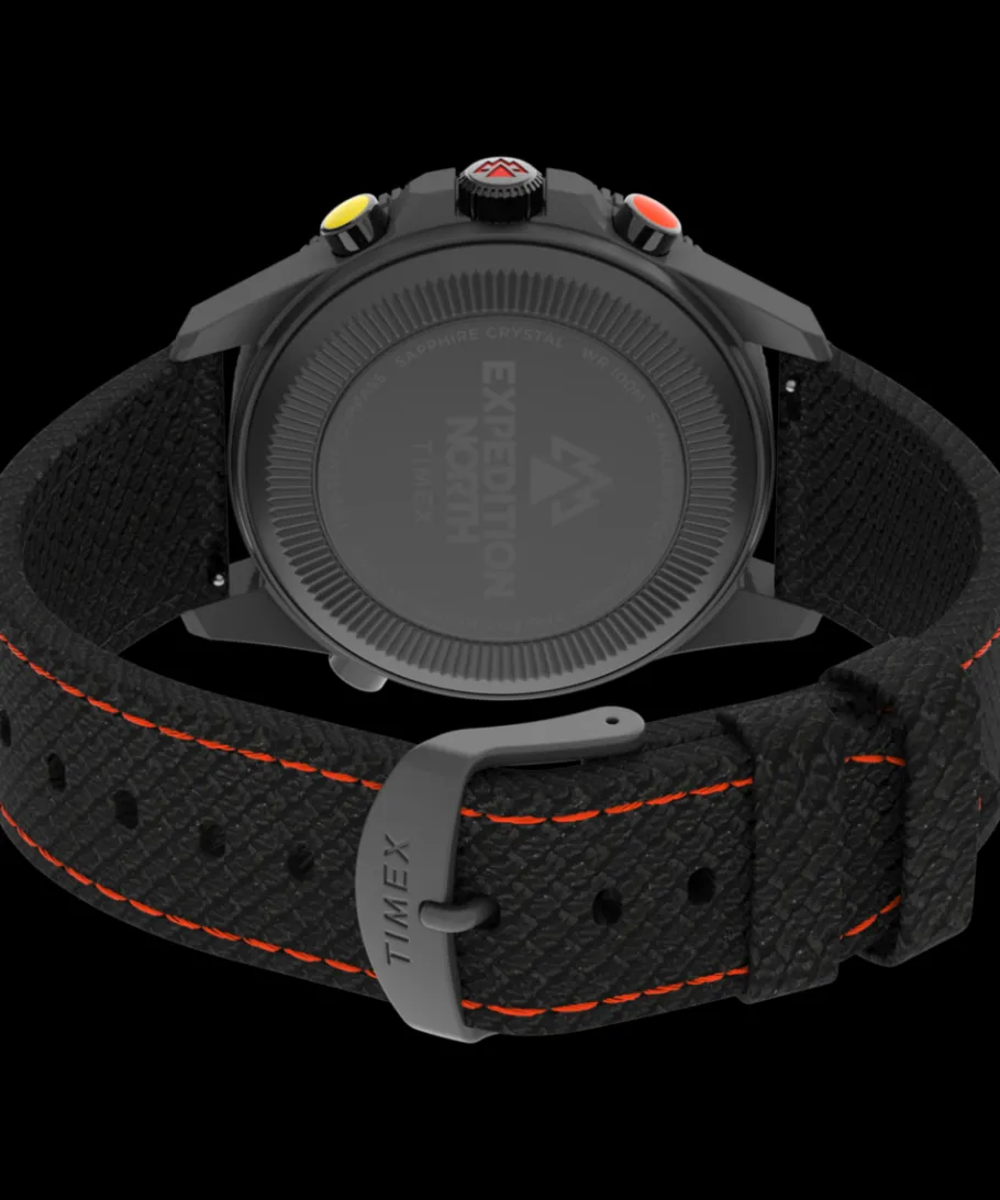 Timex Black Watches|Father's Day Gifts*Expedition Tide-Temp-Compass 43mm Eco-Friendly Fabric Strap Watch
