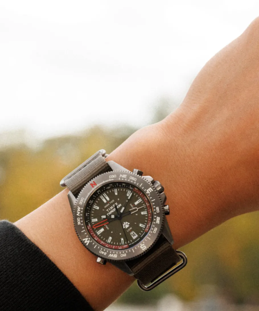Timex Father's Day Gifts*Expedition Tide-Temp-Compass 43mm Fabric Strap Watch