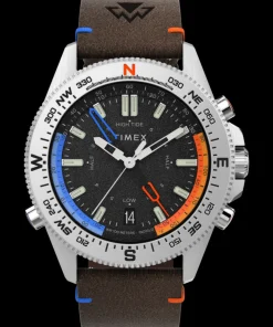 Timex Leather|Father's Day Gifts*Expedition Tide-Temp-Compass 43mm Eco-Friendly Leather Strap Watch