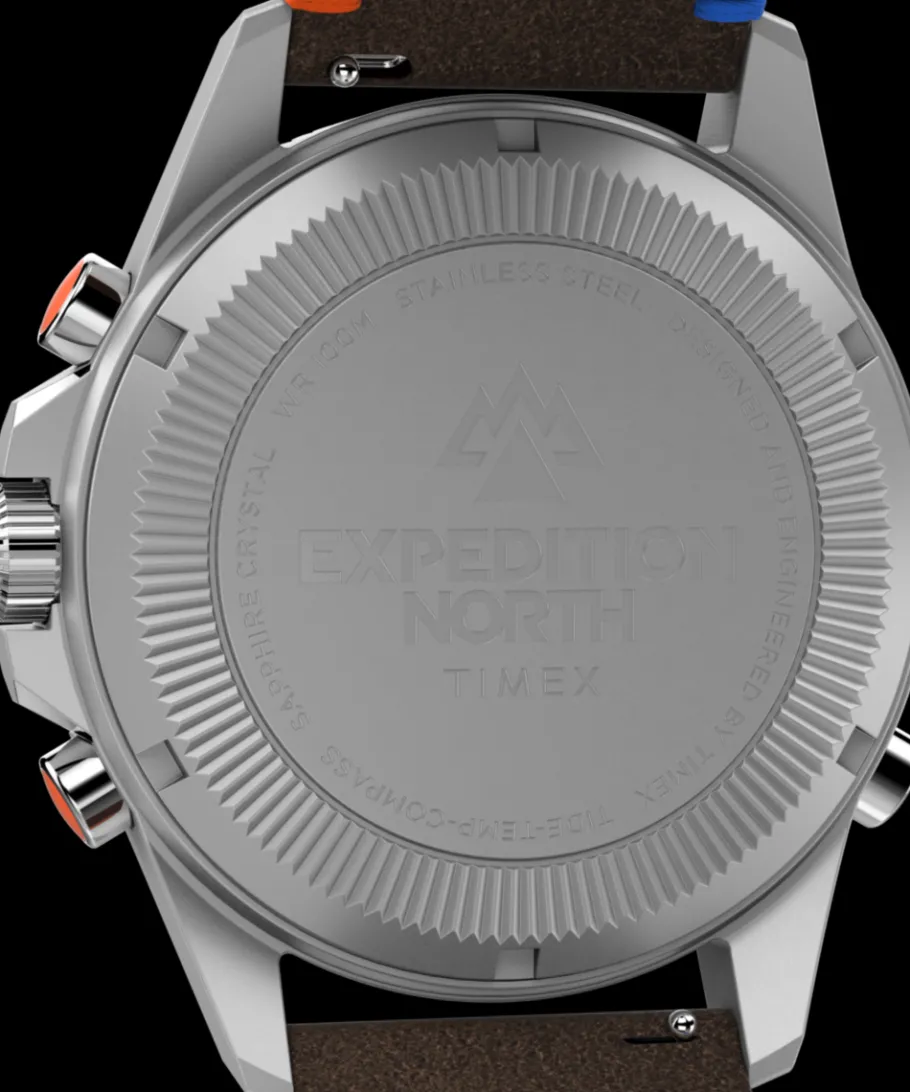 Timex Leather|Father's Day Gifts*Expedition Tide-Temp-Compass 43mm Eco-Friendly Leather Strap Watch