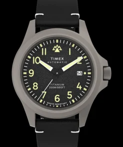 Timex Titanium|Leather*Expedition Titanium Automatic 41mm Eco-Friendly Leather Strap Watch