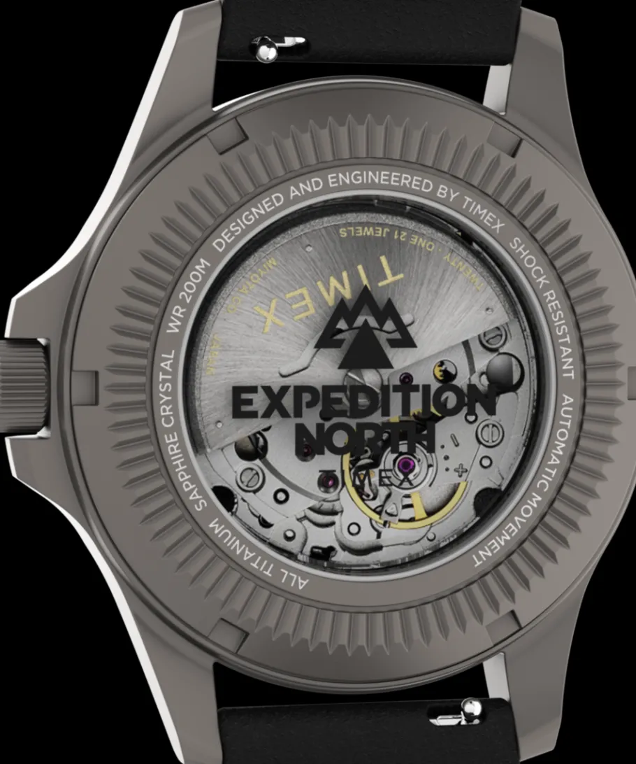 Timex Titanium|Leather*Expedition Titanium Automatic 41mm Eco-Friendly Leather Strap Watch