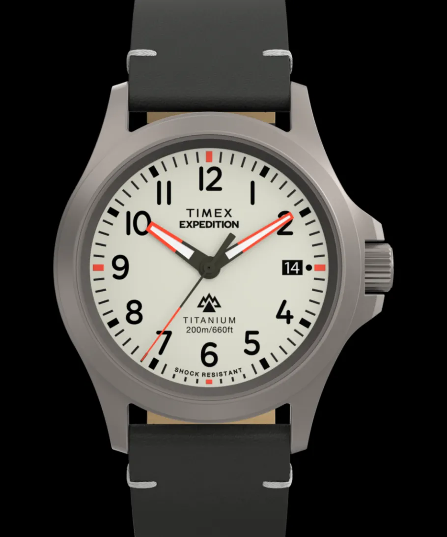 Timex Titanium|Leather*Expedition Titanium 38mm Leather Strap Watch