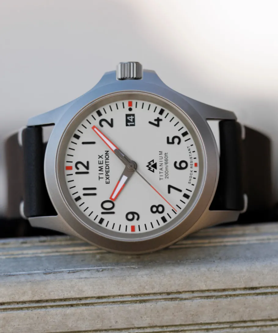 Timex Titanium|Leather*Expedition Titanium 38mm Leather Strap Watch
