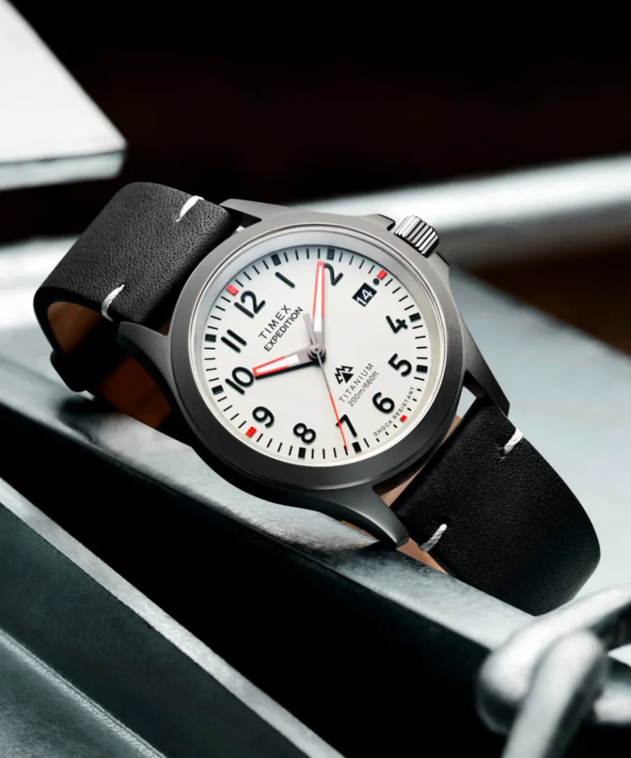 Timex Titanium|Leather*Expedition Titanium 38mm Leather Strap Watch