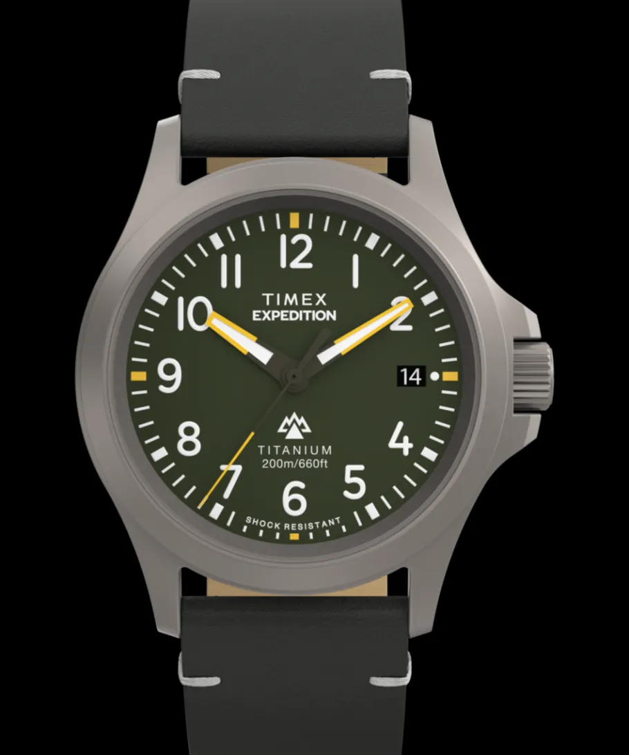 Timex Titanium|Leather*Expedition Titanium 38mm Leather Strap Watch