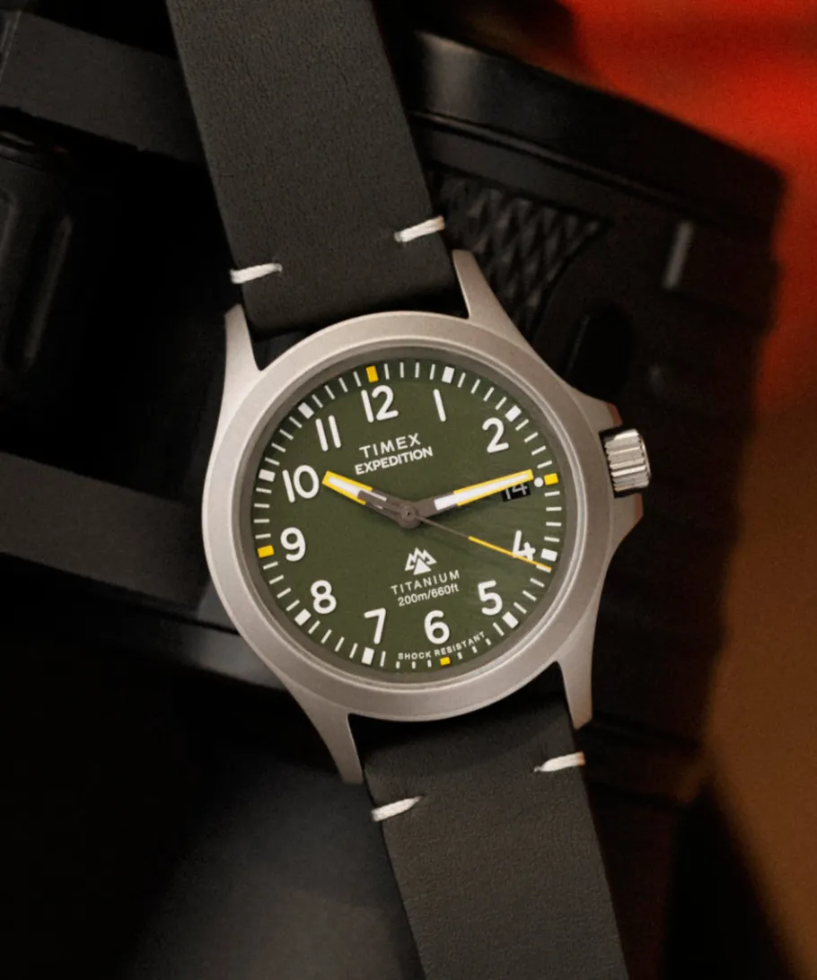 Timex Titanium|Leather*Expedition Titanium 38mm Leather Strap Watch