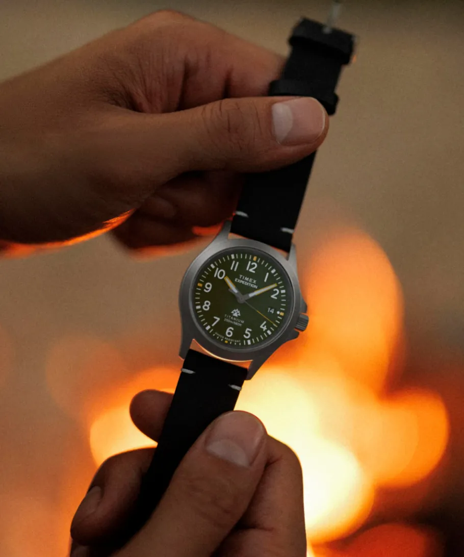 Timex Titanium|Leather*Expedition Titanium 38mm Leather Strap Watch