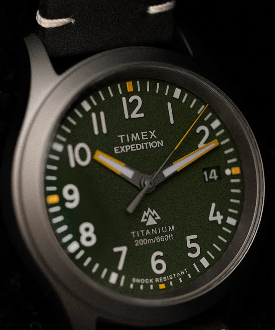 Timex Titanium|Leather*Expedition Titanium 38mm Leather Strap Watch