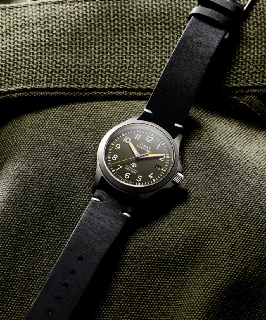 Timex Titanium|Leather*Expedition Titanium 38mm Leather Strap Watch