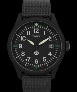 Timex Black Watches*Expedition Traprock 43mm Eco-Friendly Fabric Strap Watch