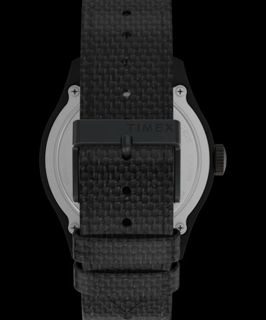 Timex Black Watches*Expedition Traprock 43mm Eco-Friendly Fabric Strap Watch