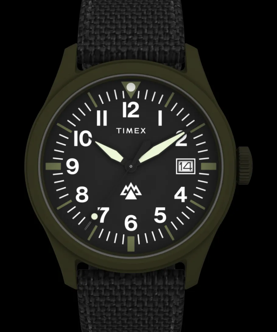 Timex Black Watches*Expedition Traprock 43mm Recycled Fabric Strap Watch