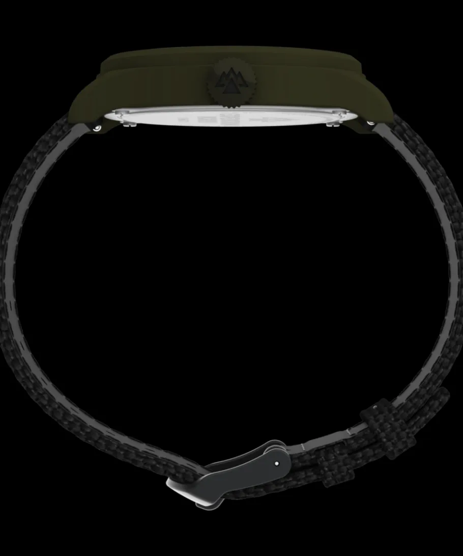 Timex Black Watches*Expedition Traprock 43mm Recycled Fabric Strap Watch