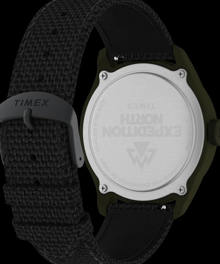 Timex Black Watches*Expedition Traprock 43mm Recycled Fabric Strap Watch