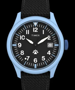 Timex Black Watches*Expedition Traprock 43mm Recycled Fabric Strap Watch