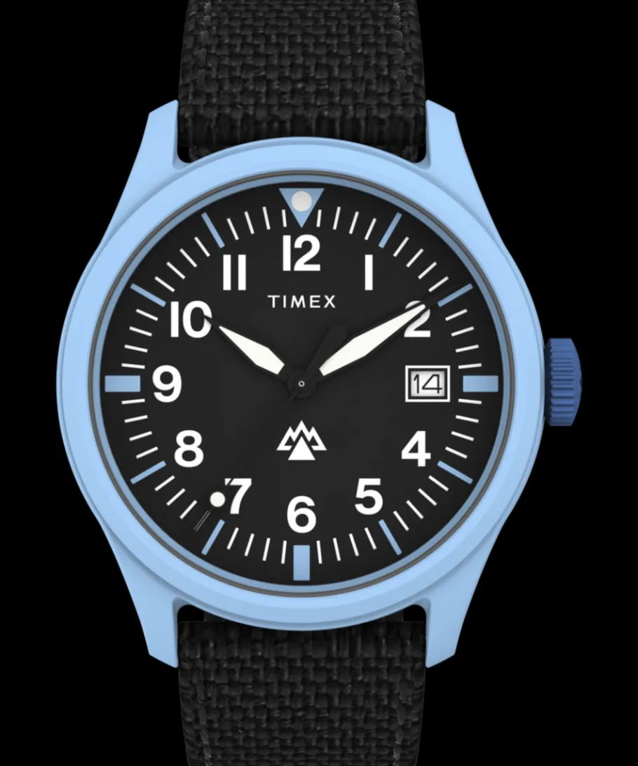 Timex Black Watches*Expedition Traprock 43mm Recycled Fabric Strap Watch