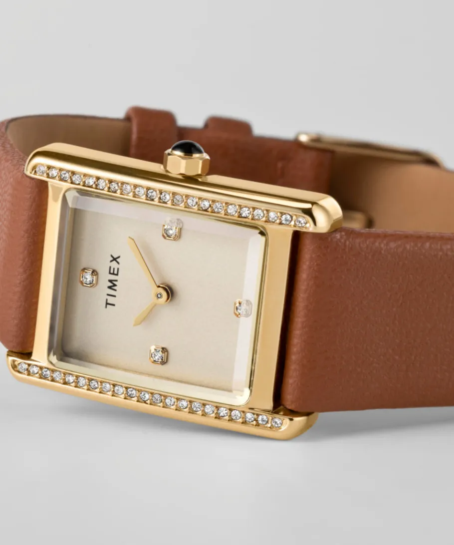 Women Timex Small*Hailey 24mm Leather Strap Watch
