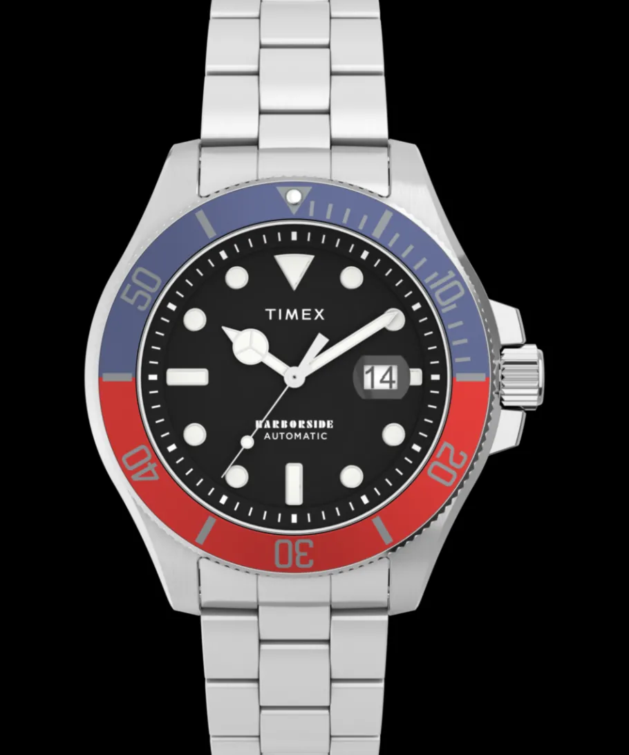 Timex Stainless Steel|Automatic*Harborside Coast Automatic 43mm Stainless Steel Bracelet Watch