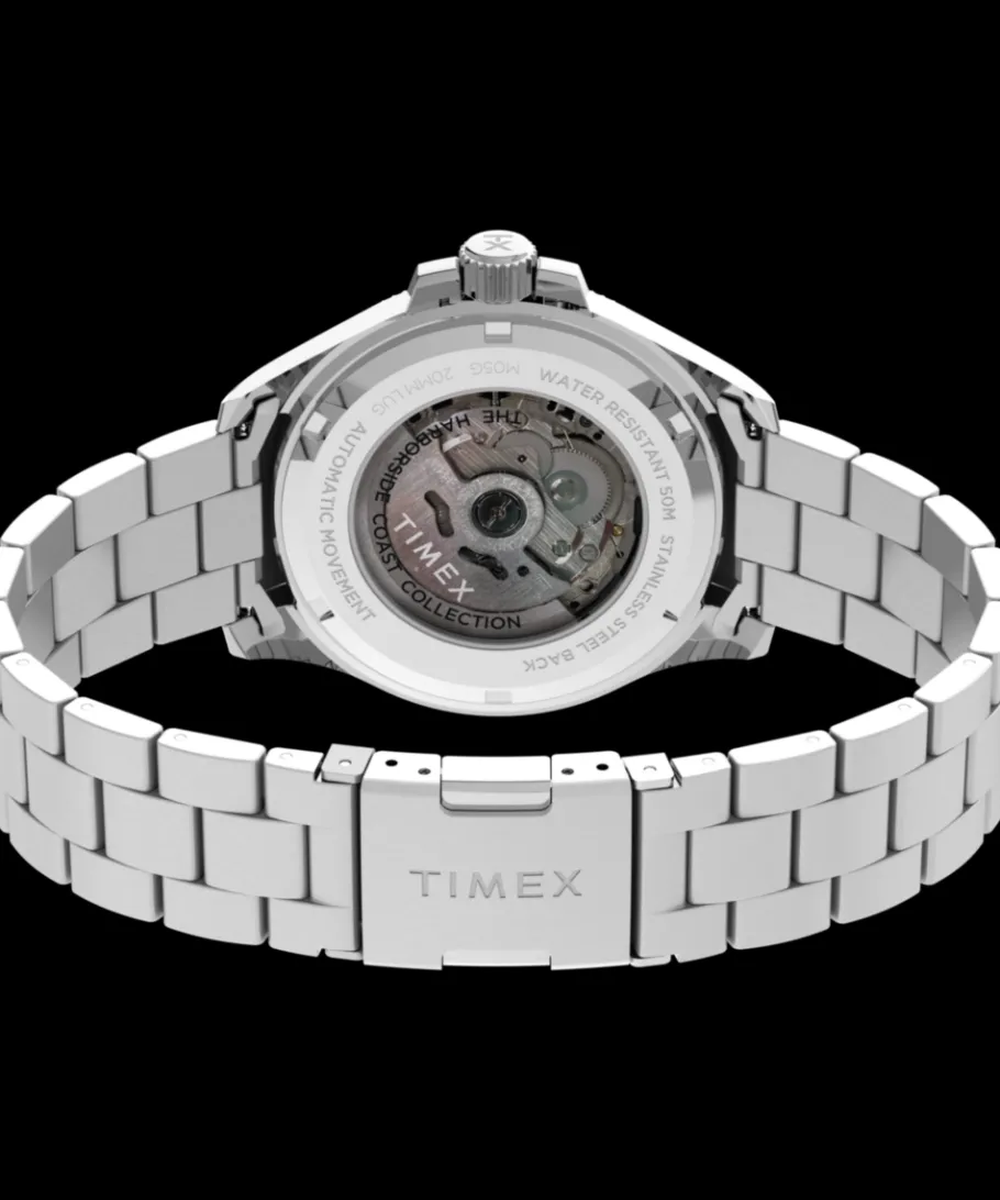 Timex Stainless Steel|Automatic*Harborside Coast Automatic 43mm Stainless Steel Bracelet Watch