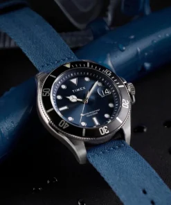 Timex Diver Inspired*Harborside Coast 44mm Recycled Fabric Strap Watch