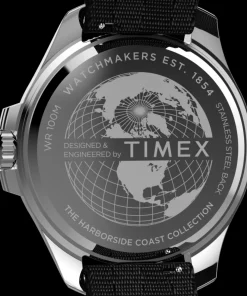 Timex Diver Inspired|Black Watches*Harborside Coast 44mm Recycled Fabric Strap Watch