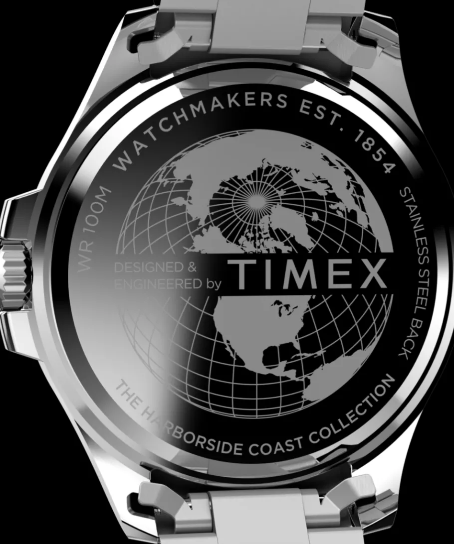 Timex Stainless Steel|Diver Inspired*Harborside Coast 43mm Stainless Steel Bracelet Watch