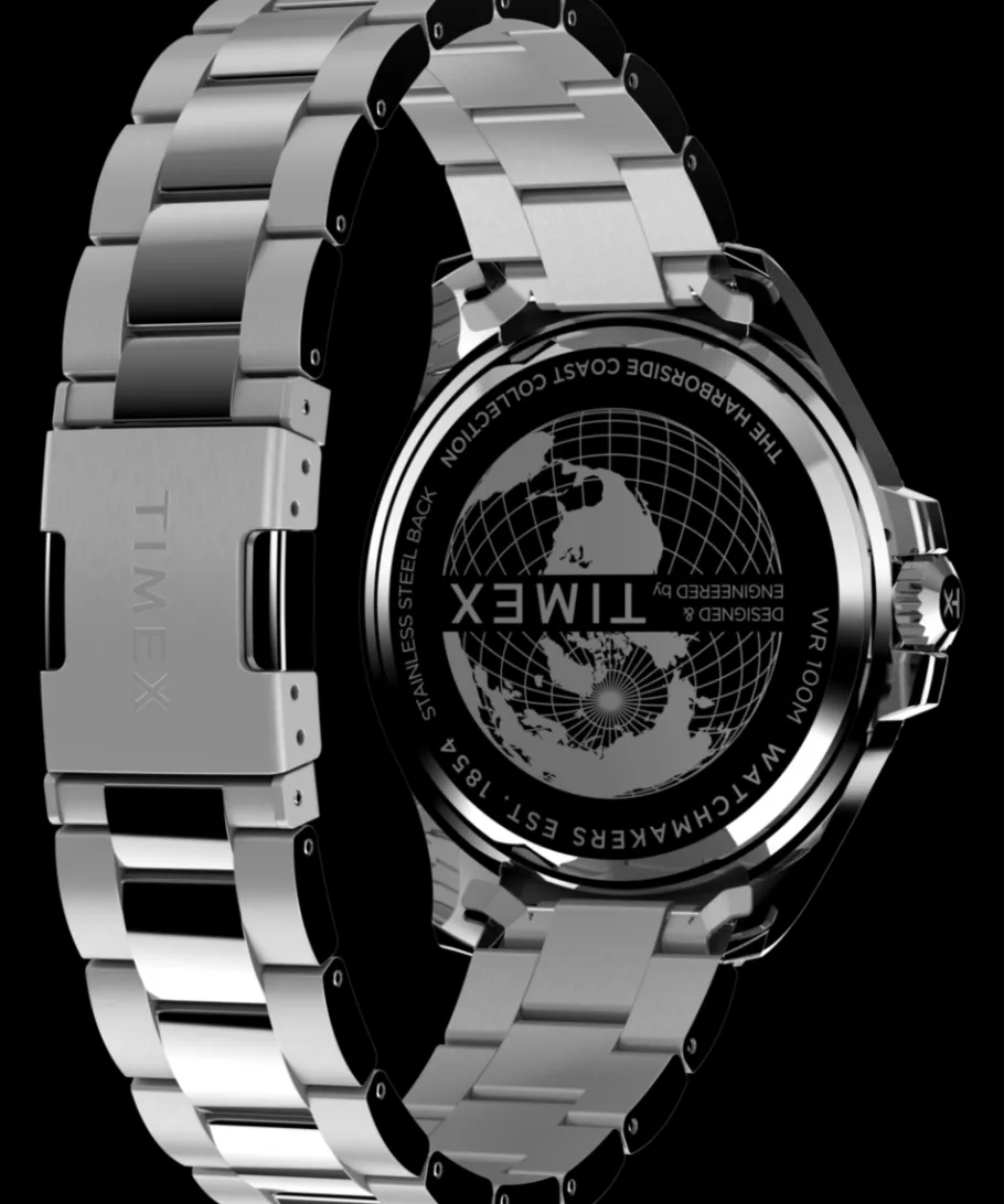Timex Stainless Steel|Diver Inspired*Harborside Coast 43mm Stainless Steel Bracelet Watch