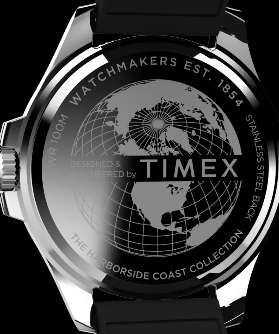 Timex Diver Inspired*Harborside Coast 43mm Synthetic Rubber Strap Watch