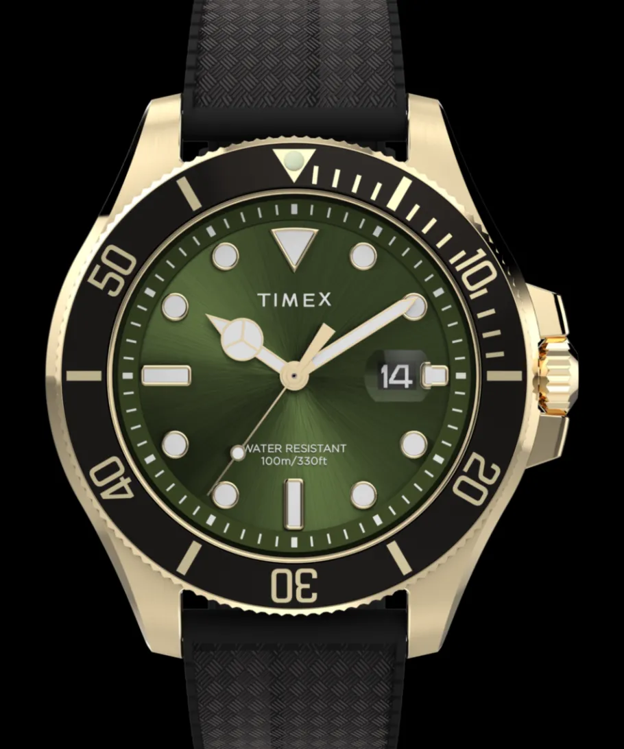Timex Diver Inspired*Harborside Coast 44mm Synthetic Rubber Strap Watch