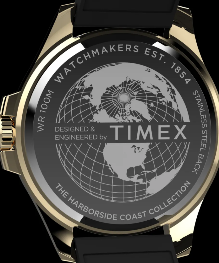 Timex Diver Inspired*Harborside Coast 44mm Synthetic Rubber Strap Watch