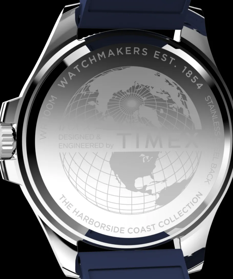 Timex Diver Inspired*Harborside Coast 44mm Synthetic Rubber Strap Watch