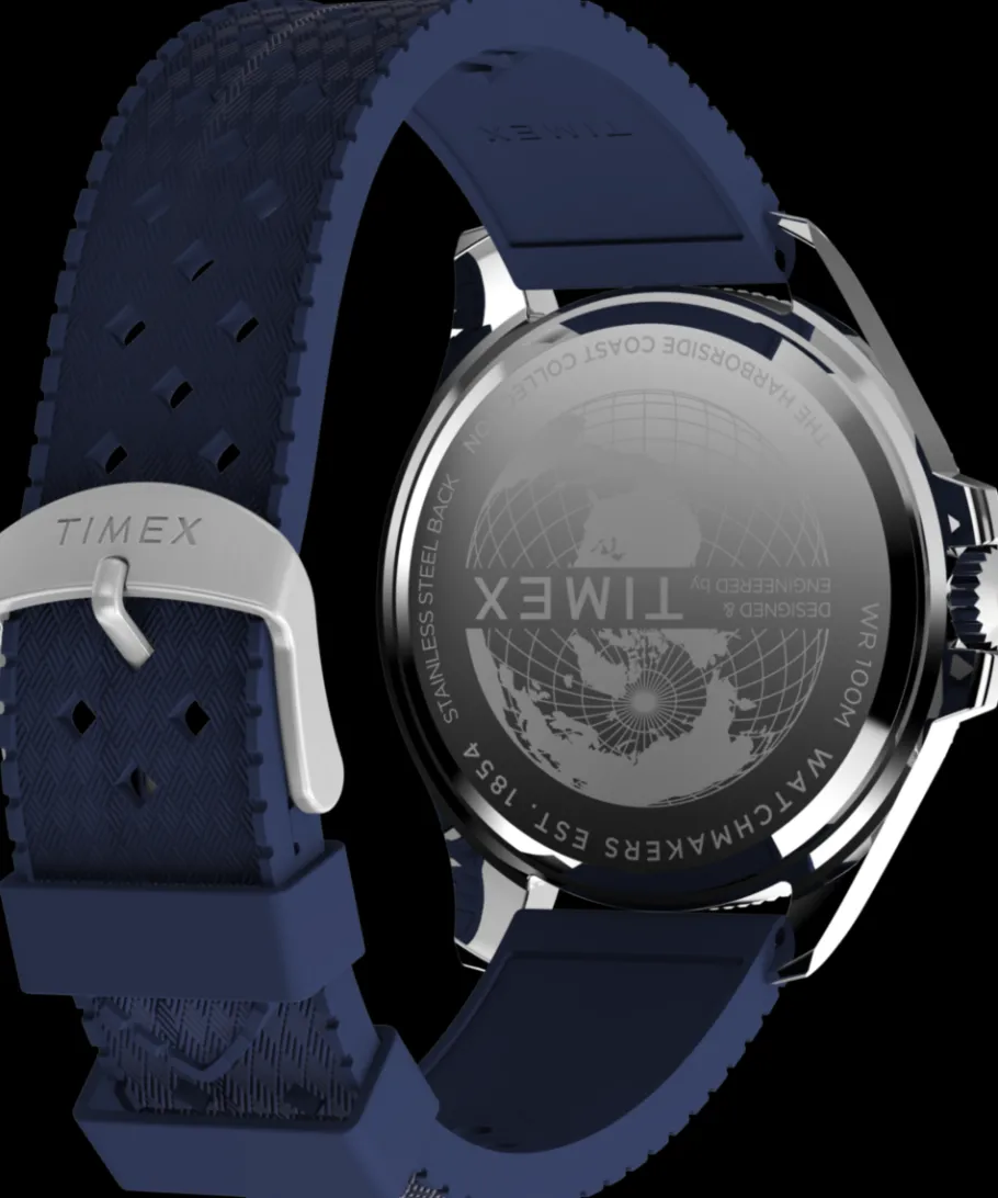 Timex Diver Inspired*Harborside Coast 44mm Synthetic Rubber Strap Watch