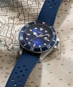 Timex Diver Inspired*Harborside Coast 44mm Synthetic Rubber Strap Watch