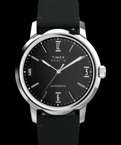 Timex Leather|Black Watches*Marlin® Automatic 40mm Leather Strap Watch