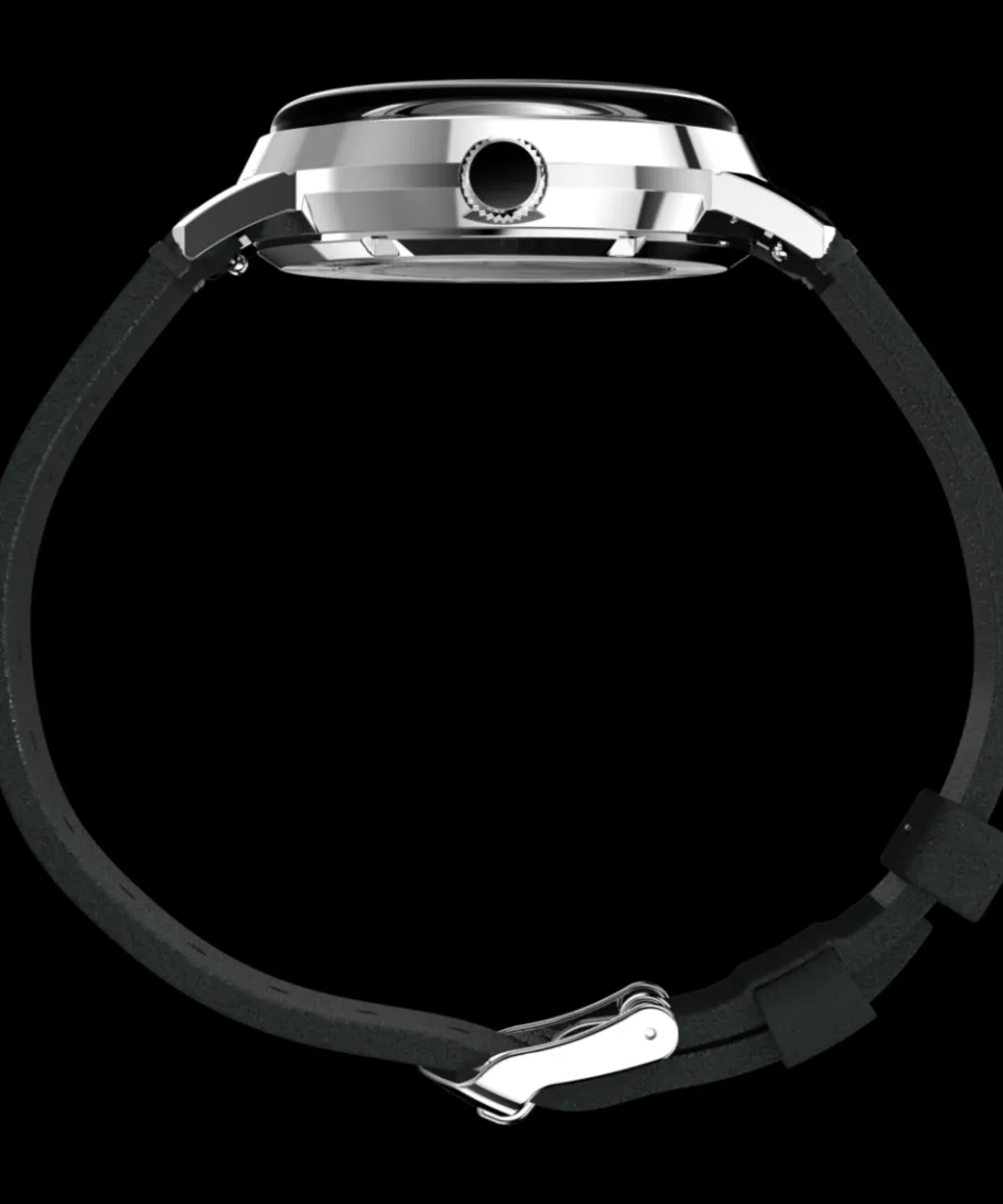 Timex Leather|Black Watches*Marlin® Automatic 40mm Leather Strap Watch
