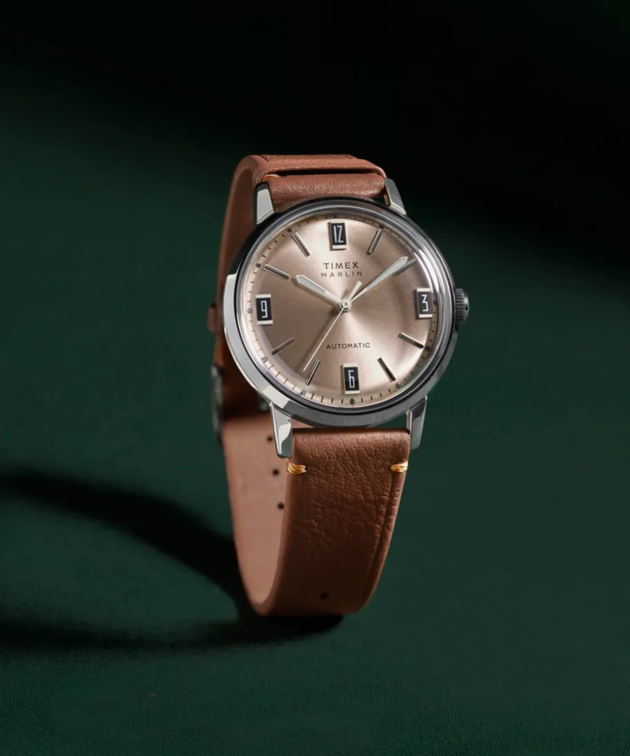 Timex Leather|Automatic*Marlin® Automatic 40mm Leather Strap Watch