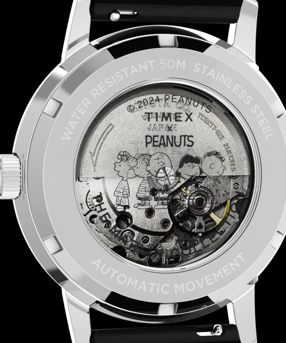 Timex Leather|Automatic*Marlin® Automatic x Peanuts Sketch 40mm Leather Strap Watch