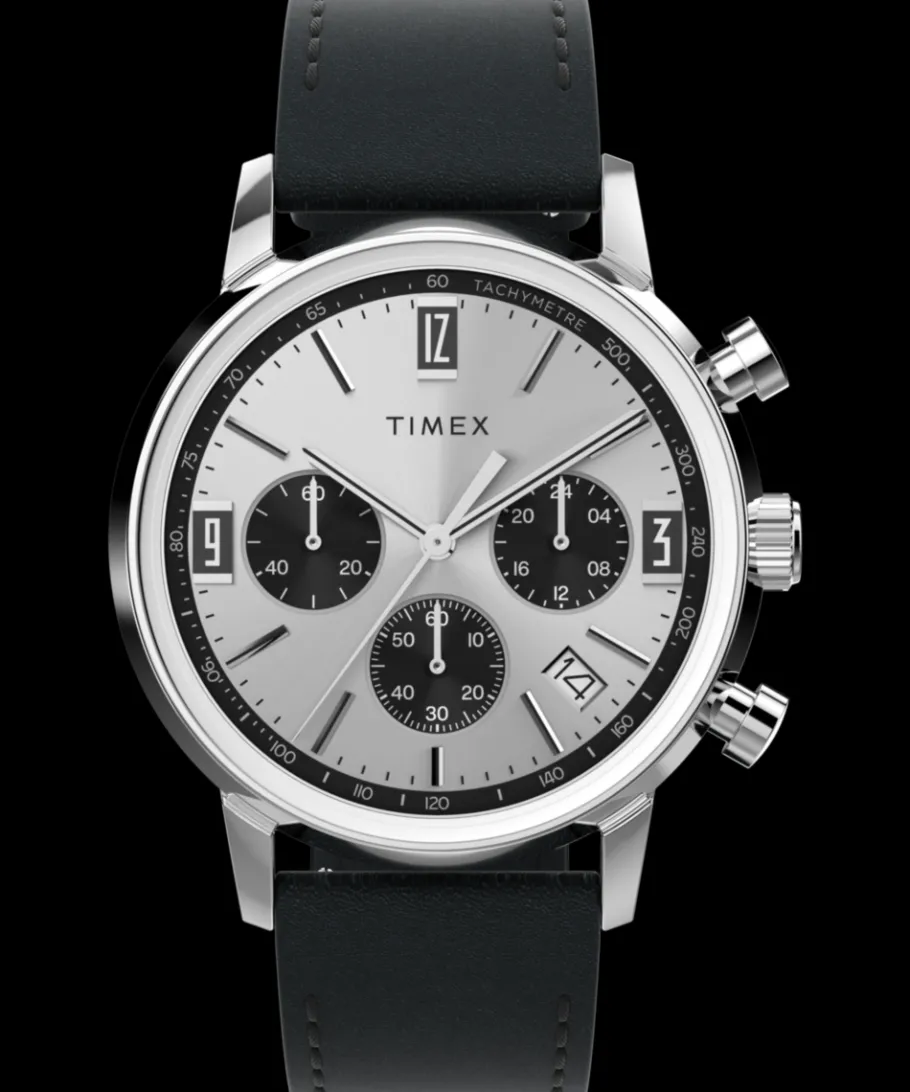 Timex Vintage|Chronograph*Marlin® Chronograph Tachymeter 40mm Leather Strap Watch