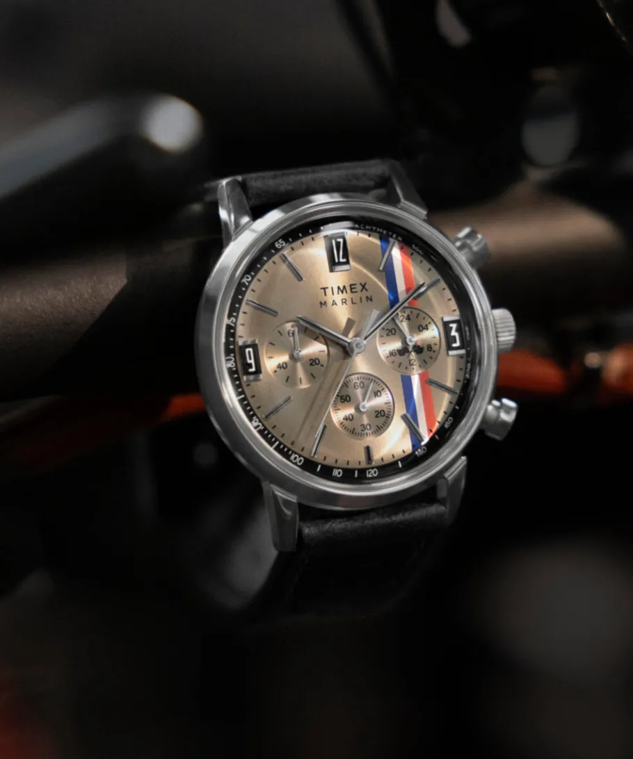 Timex Vintage|Leather*Marlin® Chronograph Tachymeter 40mm Leather Strap Watch