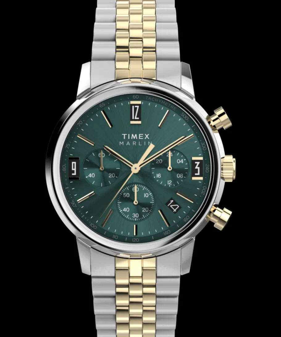 Timex Vintage|Stainless Steel*Marlin® Chronograph Tachymeter 40mm Stainless Steel Bracelet Watch