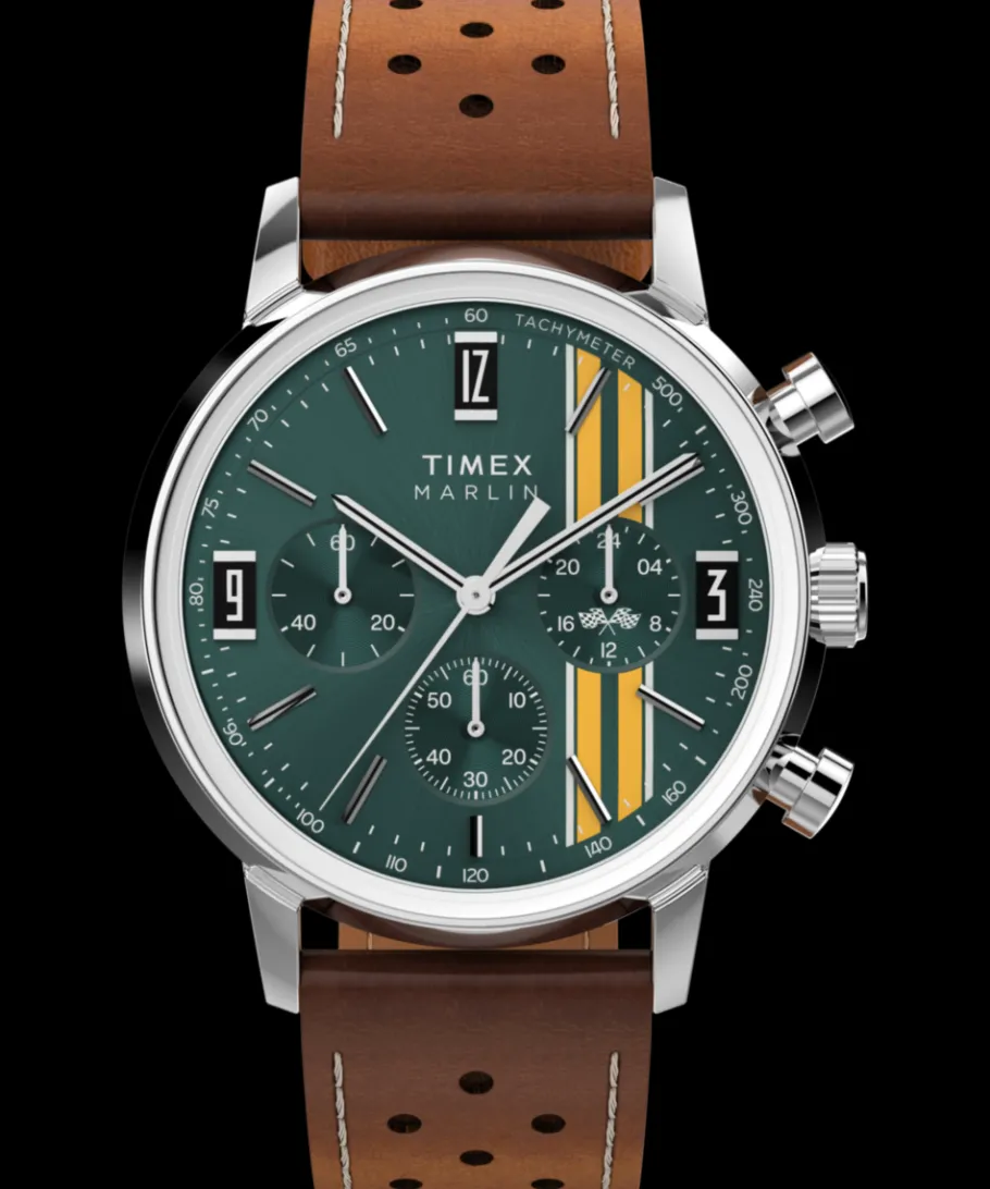 Timex Vintage|Leather*Marlin® Chronograph Tachymeter 40mm Leather Strap Watch