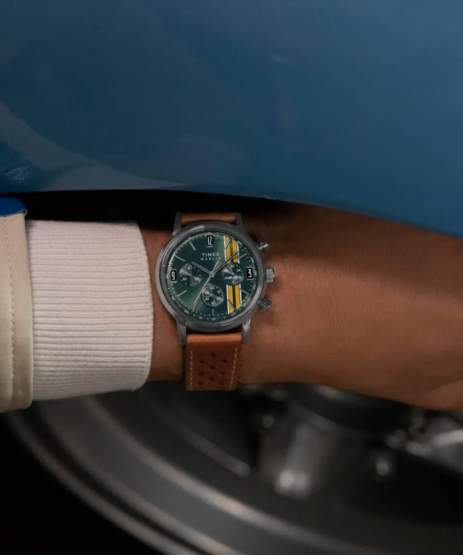 Timex Vintage|Leather*Marlin® Chronograph Tachymeter 40mm Leather Strap Watch