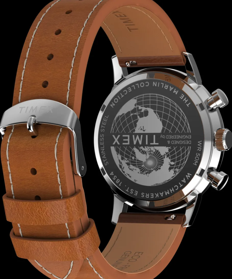 Timex Vintage|Leather*Marlin® Chronograph Tachymeter 40mm Leather Strap Watch