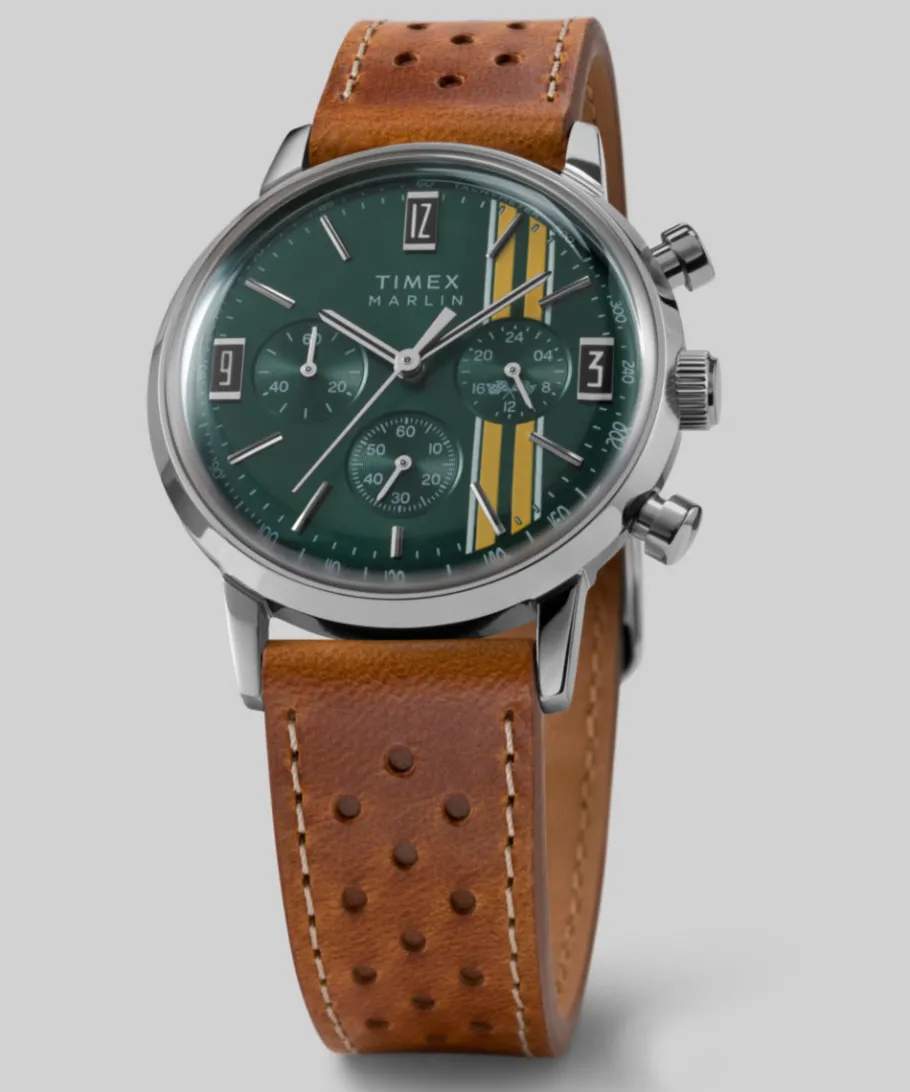 Timex Vintage|Leather*Marlin® Chronograph Tachymeter 40mm Leather Strap Watch