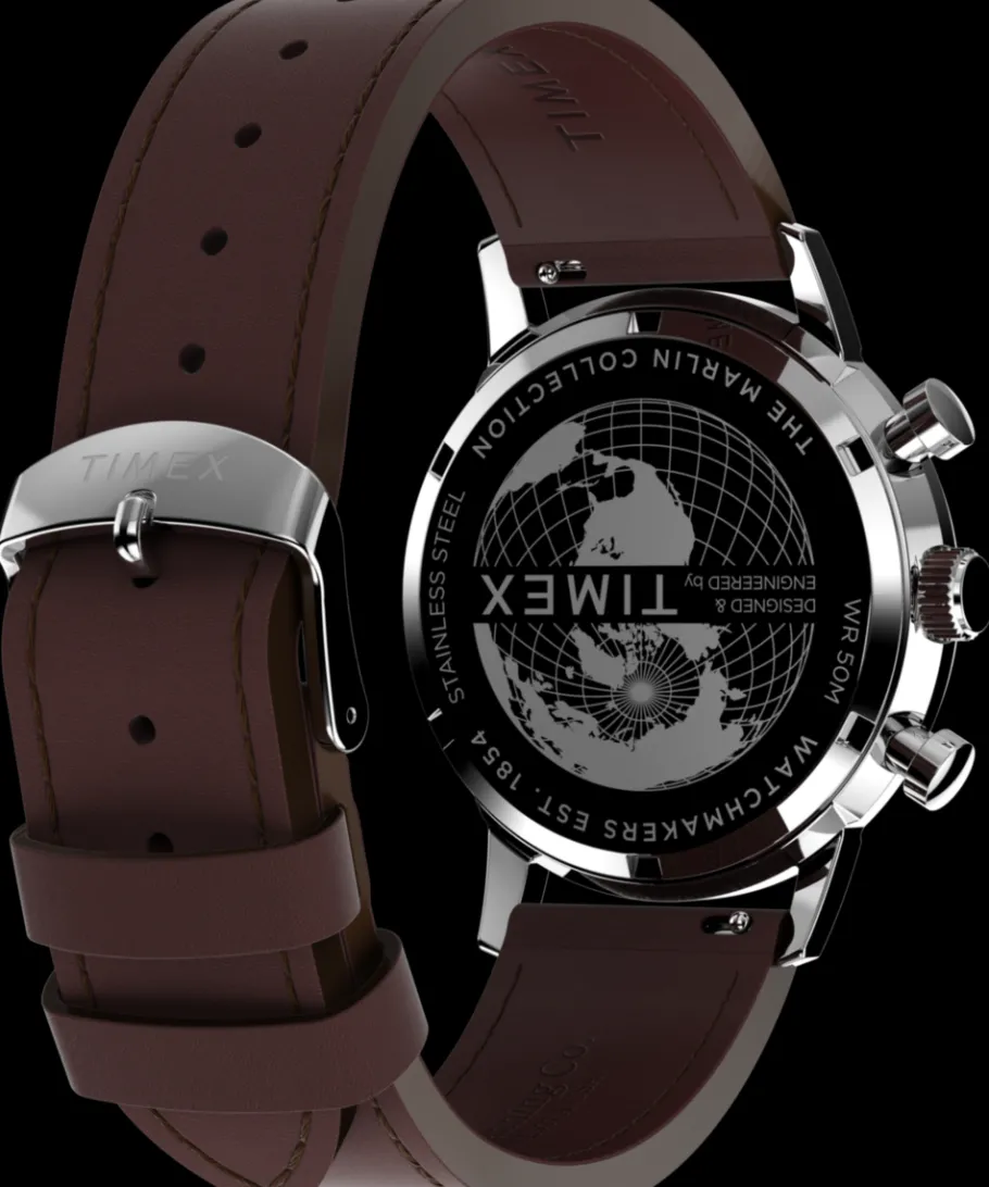 Timex Vintage|Leather*Marlin® Chronograph Tachymeter 40mm Leather Strap Watch