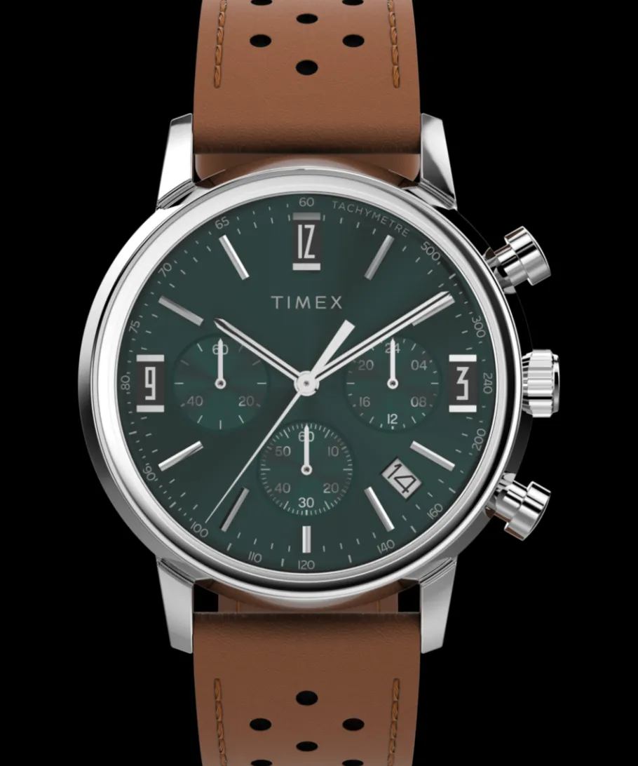 Timex Vintage|Leather*Marlin® Chronograph Tachymeter 40mm Leather Strap Watch