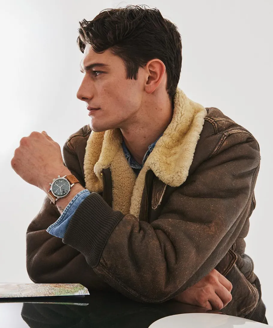 Timex Vintage|Leather*Marlin® Chronograph Tachymeter 40mm Leather Strap Watch