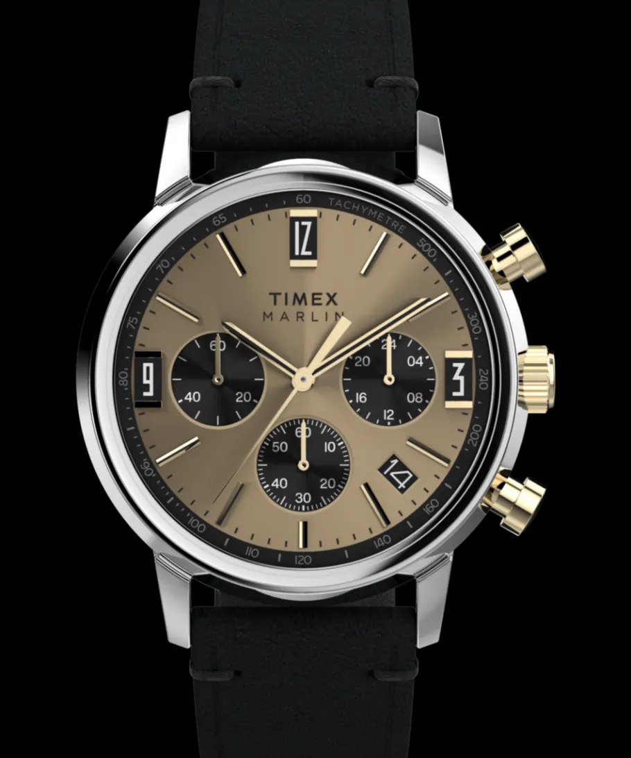 Timex Vintage|Leather*Marlin® Chronograph Tachymeter 40mm Leather Strap Watch