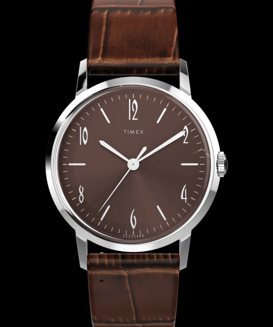 Timex Vintage|Leather*Marlin® Hand-Wound 34mm Leather Strap Watch